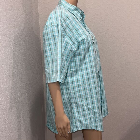 Pendleton seafoam green plaid button down shirt - Picture 4 of 6